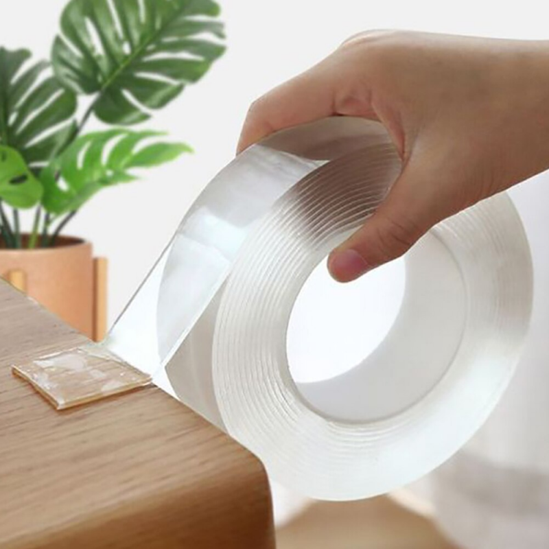 Custom Reusable Waterproof Double Sided Adhesive Tape Nano Transparent Band for Bathroom and Kitchen