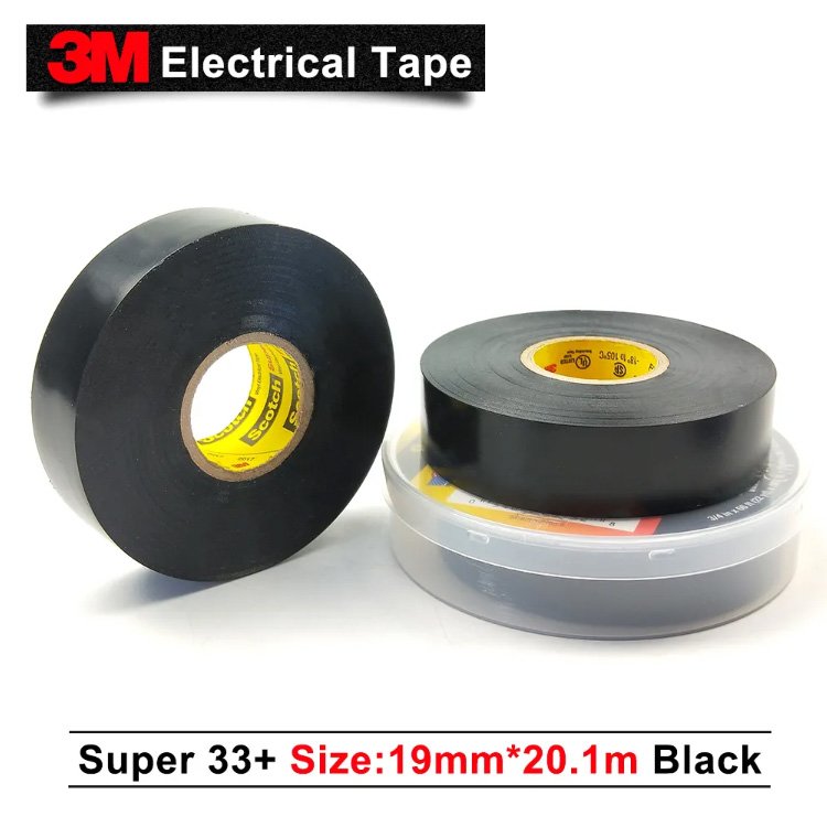 black rubber 3 m 33+ adhesive Insulating 0.18mm PVC Vinyl insulation tape cinta aislante electrica super 33