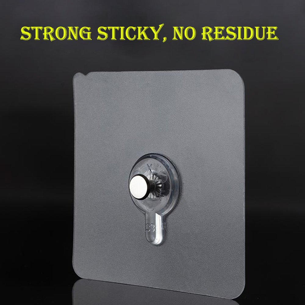 Self Adhesive Waterproof Traceless Transparent Plastic Hook with Screw for Bathroom Kitchen Door Home Improvement