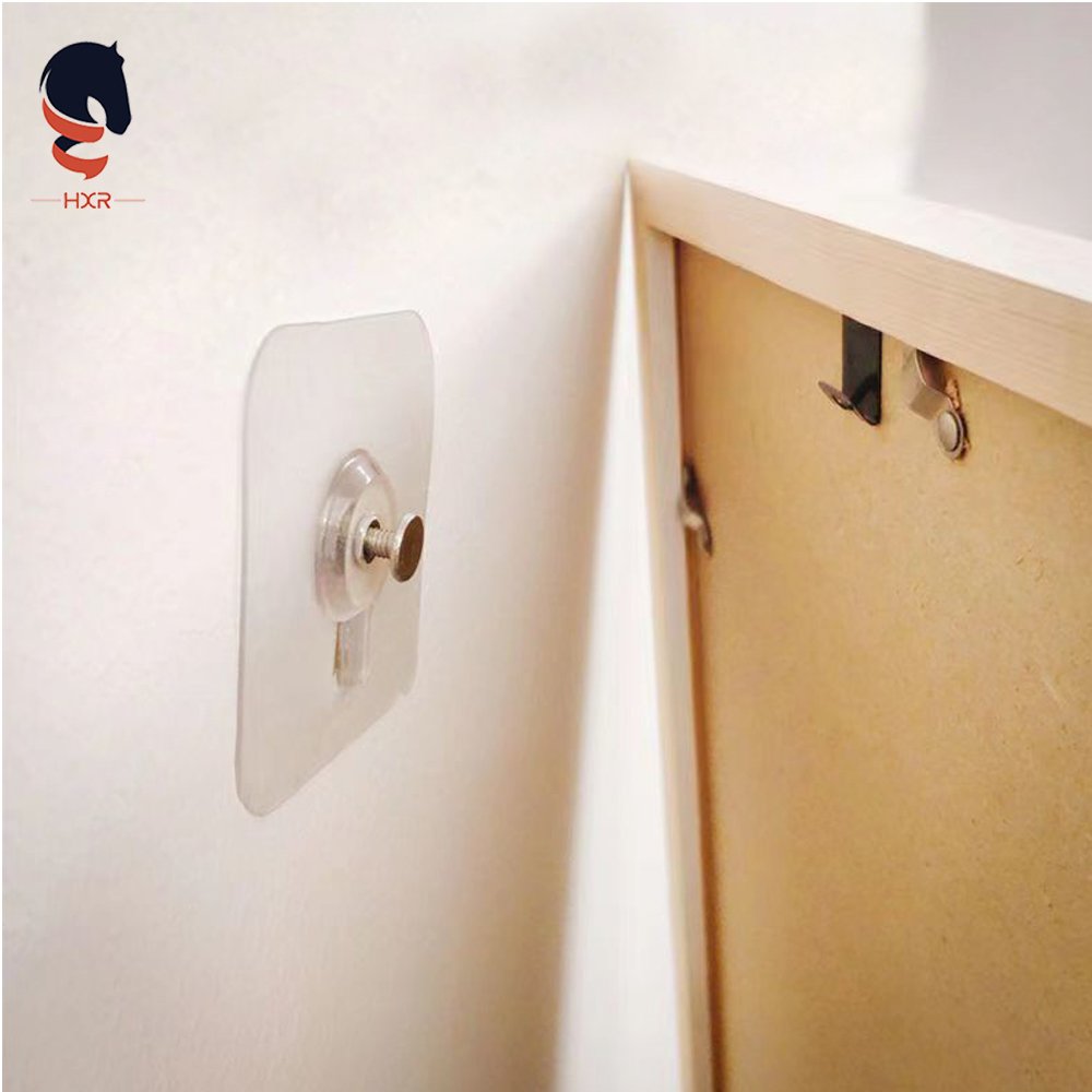 Self Adhesive Waterproof Traceless Transparent Plastic Hook with Screw for Bathroom Kitchen Door Home Improvement