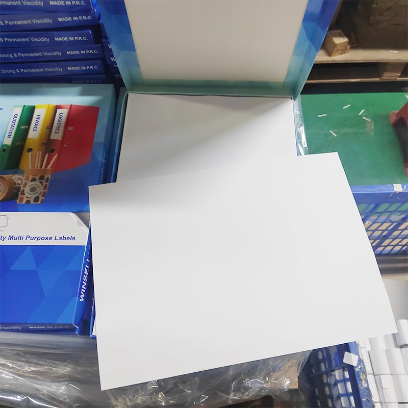Inkjet Glossy 2 Up Printing Sticker Logo Self Adhesive Paper Labels A4 Sheet For Laser Printer