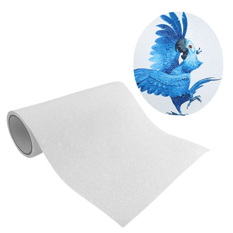 75u Matte Heat Transfer Double Side Adhesive Fine Glitter PET DTF Film A3 60 cm 100 Mtrs Roll With Glitters For Fabric
