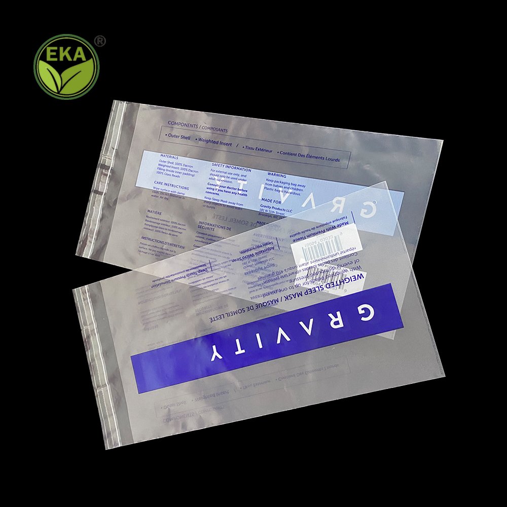 Customized Recycle Bag Transparent PE Self Adhesive Plastic Bag Clear GRS PE Garment Jewelry Packaging Bag