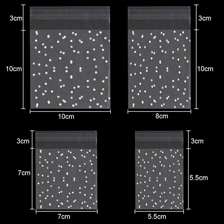 food grade dot frosted self adhesive opp bag for bread cookie candy