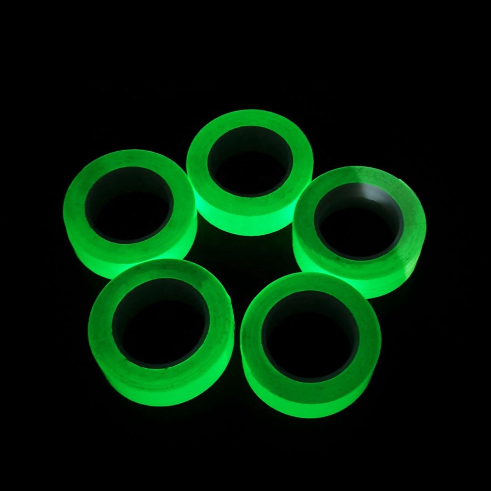 1- Hot Selling Recyclable Glow in the Dark Night Waterproof PVC and PET Base Fluorescent Luminous Self Adhesive Tape