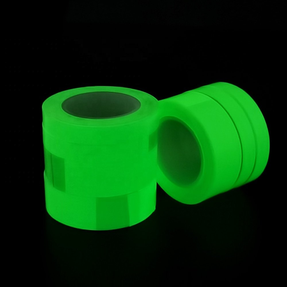 1- Hot Selling Recyclable Glow in the Dark Night Waterproof PVC and PET Base Fluorescent Luminous Self Adhesive Tape