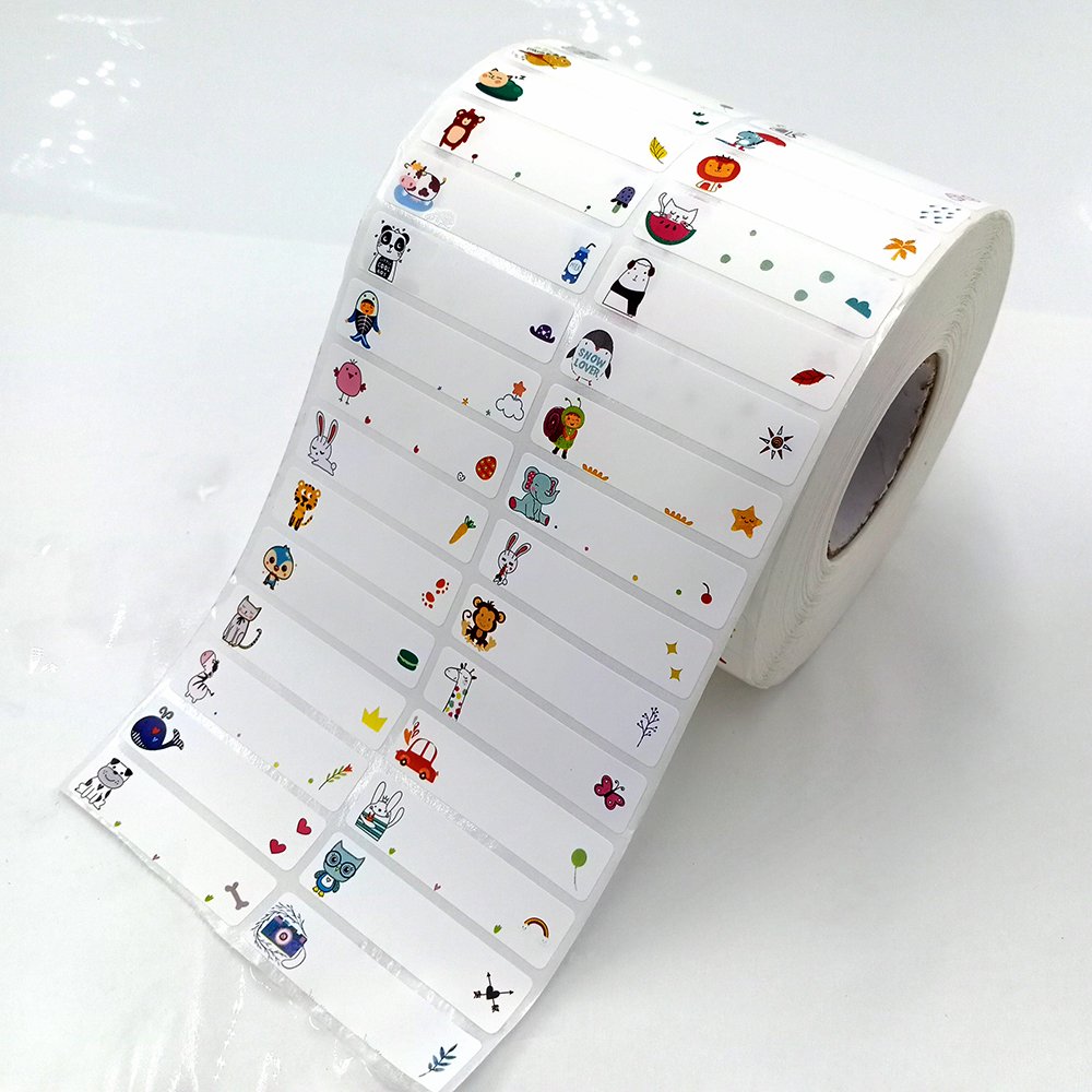 Custom printing self adhesive colorful name tag sticker Durable White Vinyl PVC Self-Adhesive Waterproof Die Cut Stickers