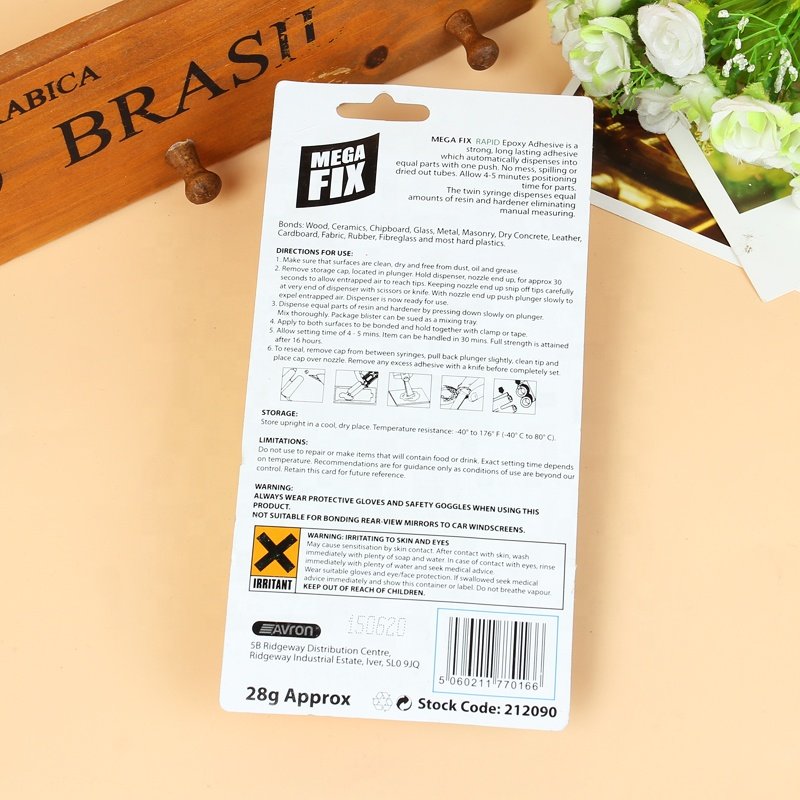 AB epoxy resin clear adhesive two components 12g quick dry