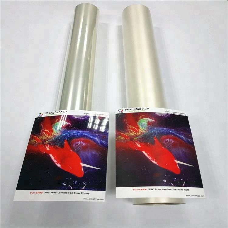 PVC free glossy self adhesive protective CPP cold lamination film manufactures