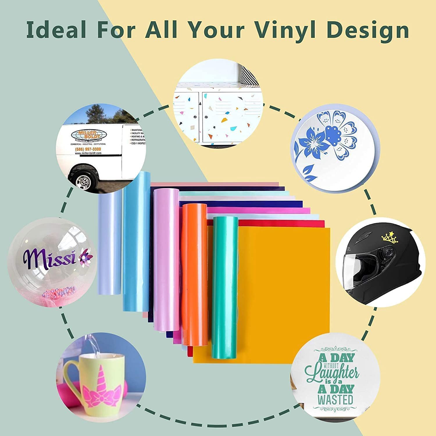 Self Adhesive Vinyl Sheets for AQM Permanent Vinyl for Party Decoration, DIY Vinyl Sticker
