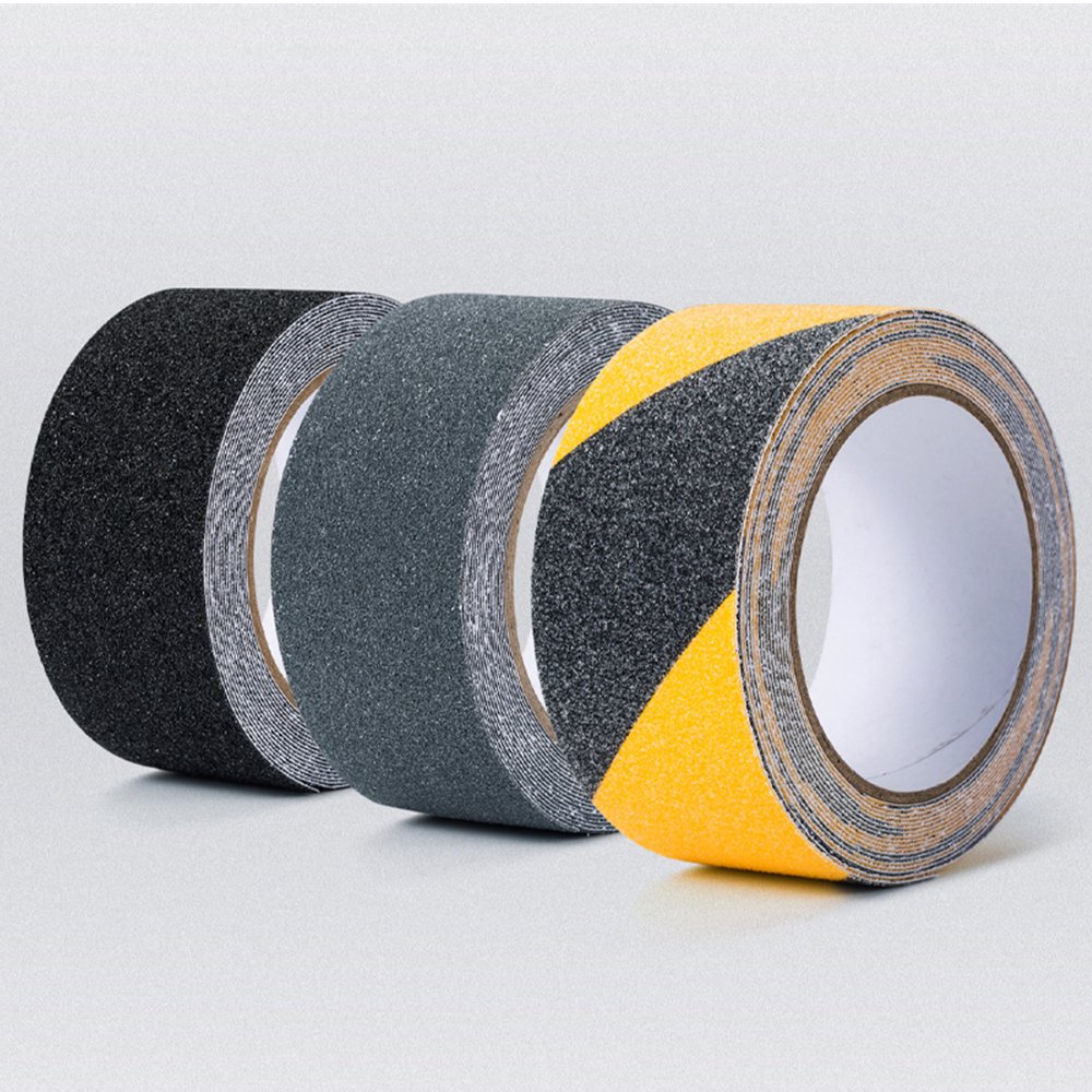 HONGFU Wholesale PVC step anti slip adhesive strip black yellow frosted tape waterproof and anti slip sandpaper anti slip tape