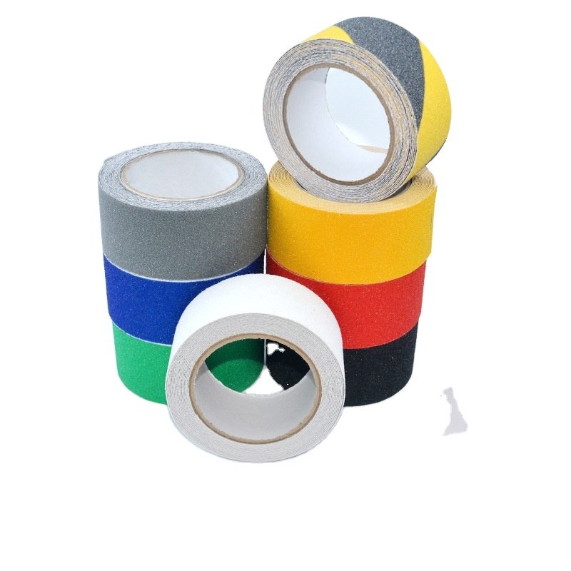 HONGFU Wholesale PVC step anti slip adhesive strip black yellow frosted tape waterproof and anti slip sandpaper anti slip tape