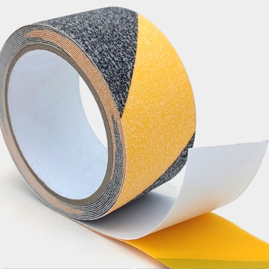 HONGFU Wholesale PVC step anti slip adhesive strip black yellow frosted tape waterproof and anti slip sandpaper anti slip tape