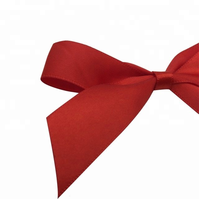 9cm Red satin ribbon bow with self adhesive tape for gift,self adhesive ribbon bow, small bow for packaging
