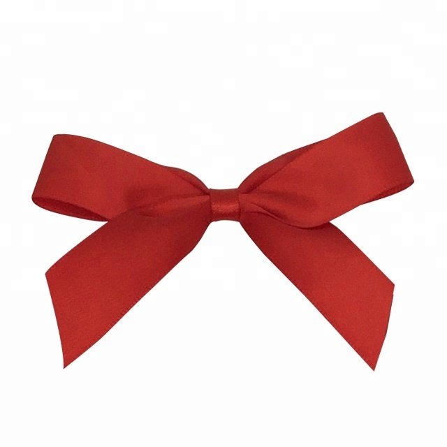 9cm Red satin ribbon bow with self adhesive tape for gift,self adhesive ribbon bow, small bow for packaging