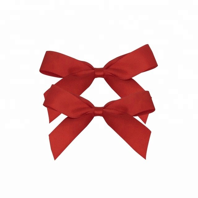 9cm Red satin ribbon bow with self adhesive tape for gift,self adhesive ribbon bow, small bow for packaging