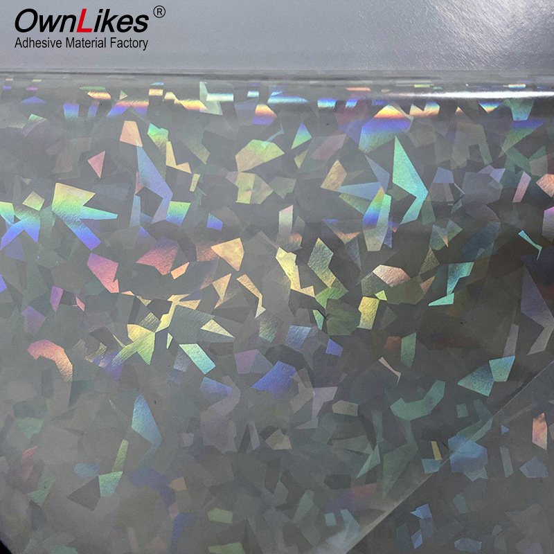 Transparent Hologram Printable Self Adhesive Film Vinyl Stickers Holographic Lamination Sheets vinyl decal stickers for tumbler