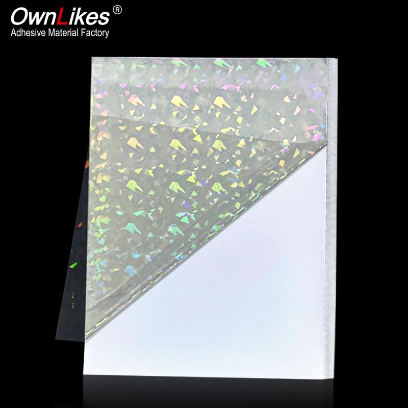 Transparent Hologram Printable Self Adhesive Film Vinyl Stickers Holographic Lamination Sheets vinyl decal stickers for tumbler