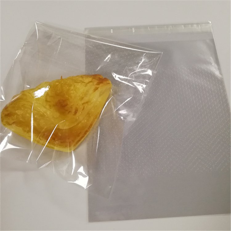 High clear food grade micro perforation bag self adhesive plastic BOPP packaging cellophane bread bag