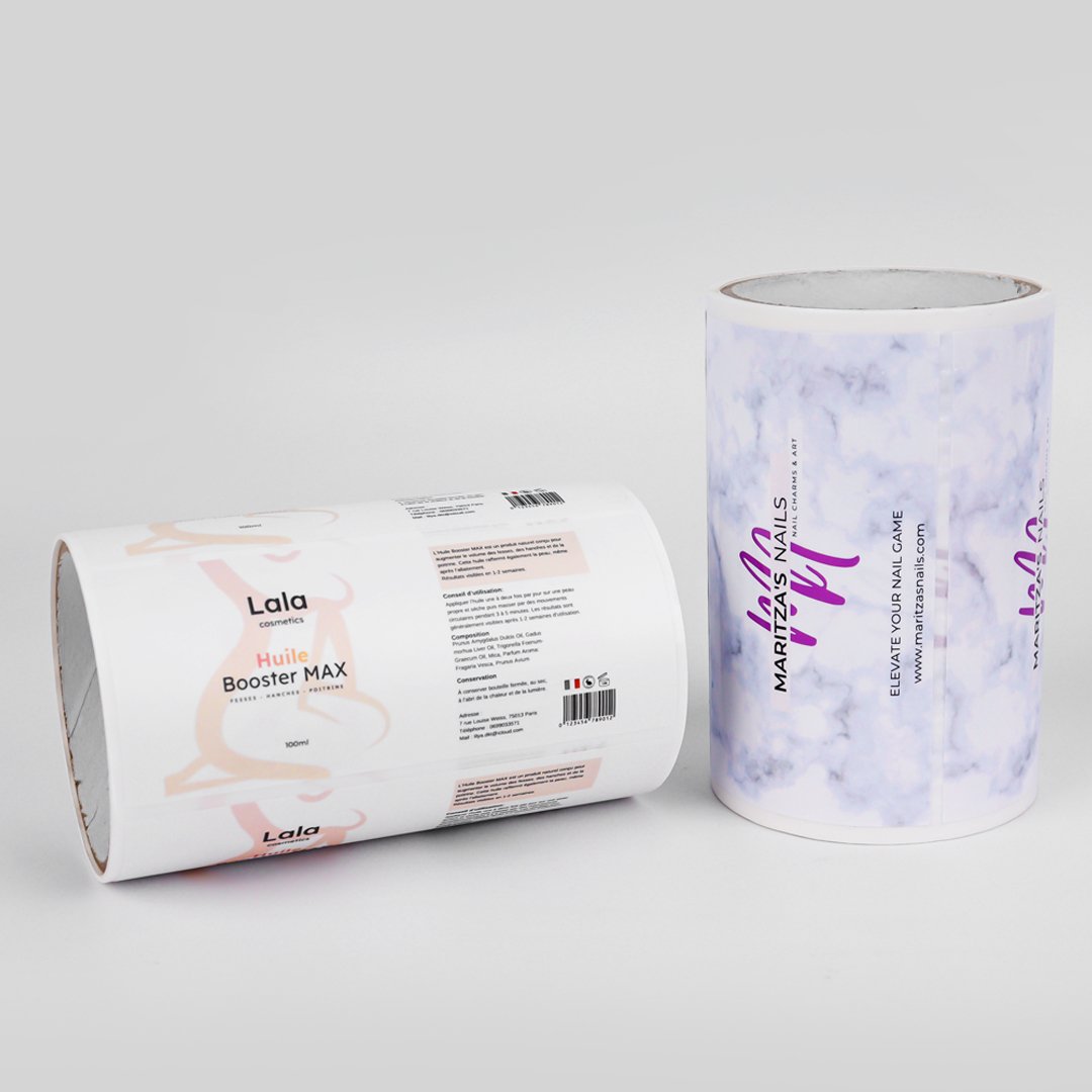 custom printed roll adhesive gold foil labels waterproof paper bottle cosmetic sticker logo label for packaging