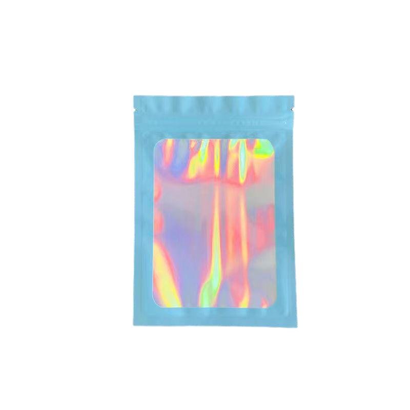 Cailyn Customized Holographic Resealable Sealed Storage Ziplock Laser Packaging Hologram Bags Cosmetic Security Lipstick Pouch