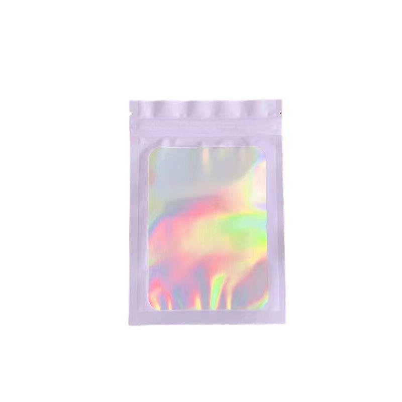 Cailyn Customized Holographic Resealable Sealed Storage Ziplock Laser Packaging Hologram Bags Cosmetic Security Lipstick Pouch