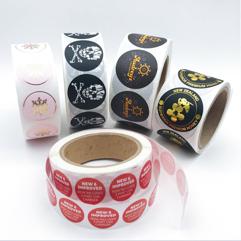 Personalised Self Adhesive Sticker Labels Custom Adhesive Round Sticker Printing Roll