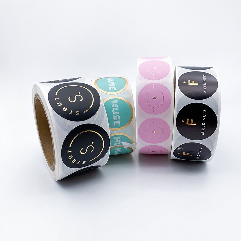 Personalised Self Adhesive Sticker Labels Custom Adhesive Round Sticker Printing Roll