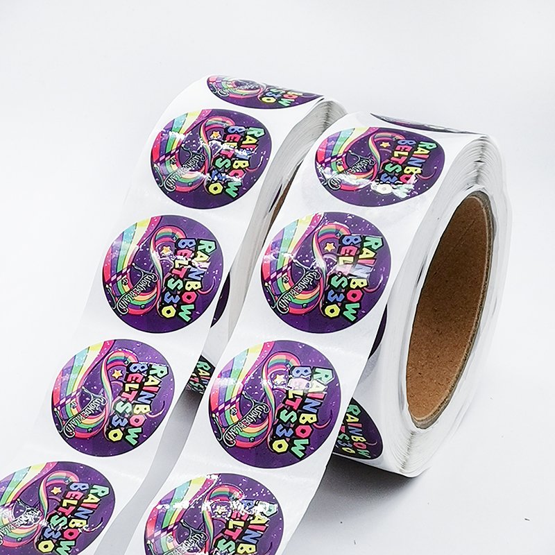Personalised Self Adhesive Sticker Labels Custom Adhesive Round Sticker Printing Roll