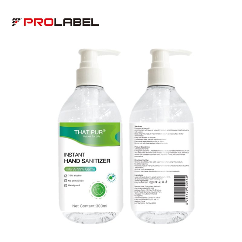 Custom Printed Self Adhesive PVC PE Laundry Liquid Detergent Bottle Water Proof Label Sticker Printing for Bathroom Product