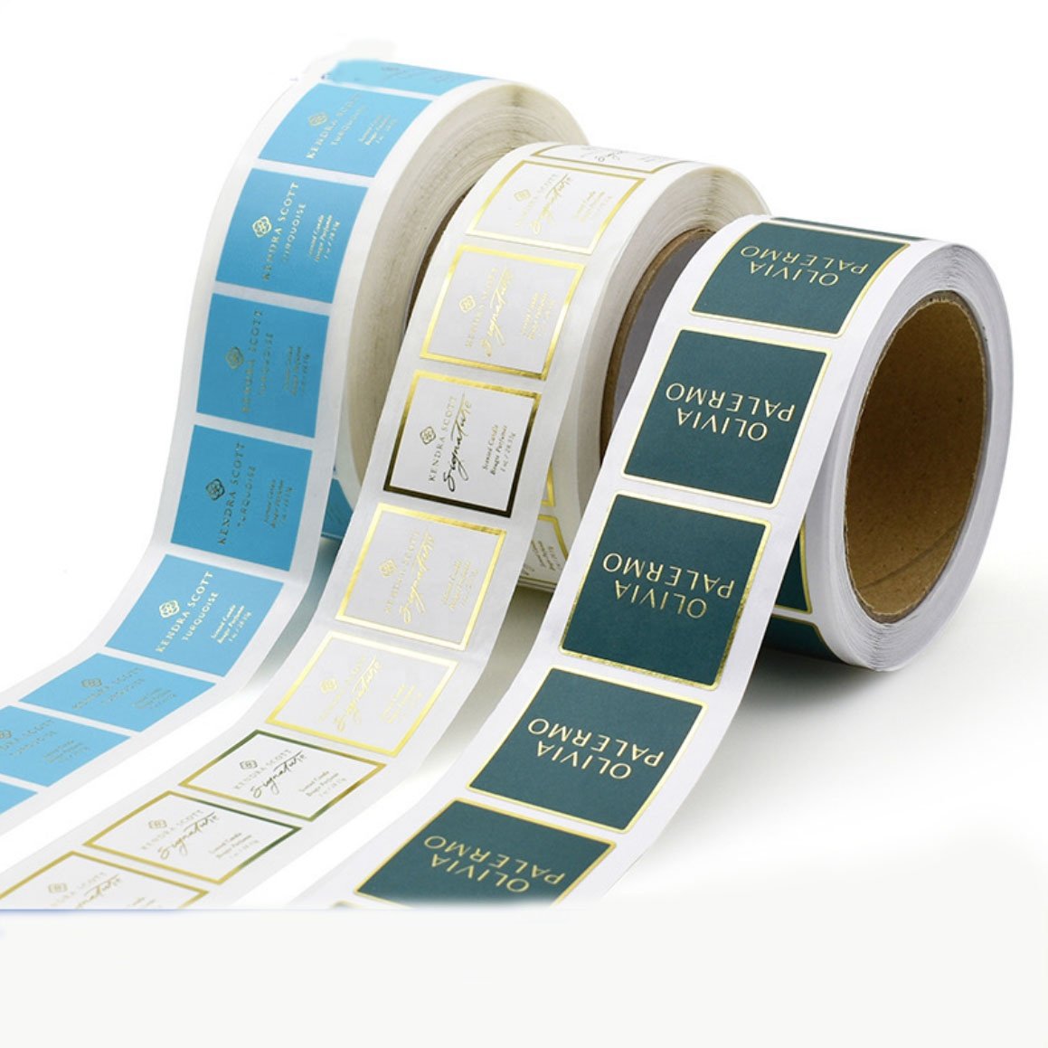 Gold sticker labels Custom sticker embossing paper adhesive holographic hot stamping for cosmetic bottle