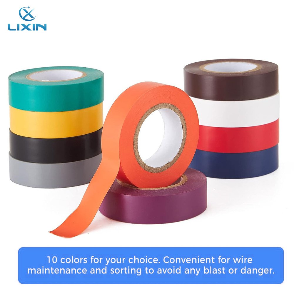 Free sample Custom Printed Fire Retardant High Voltage PVC Waterproof Electrical Wire Vinyl Adhesive Insulation Long Roll Tape