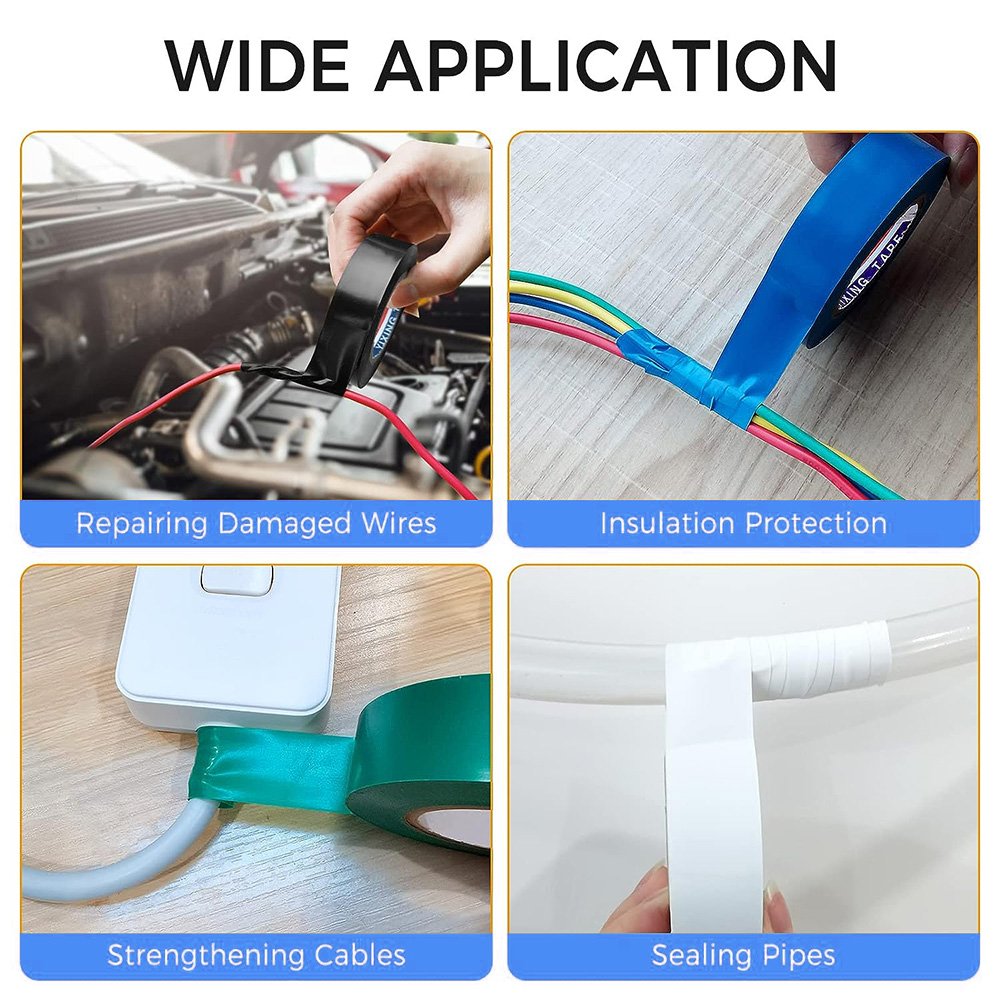 Free sample Custom Printed Fire Retardant High Voltage PVC Waterproof Electrical Wire Vinyl Adhesive Insulation Long Roll Tape