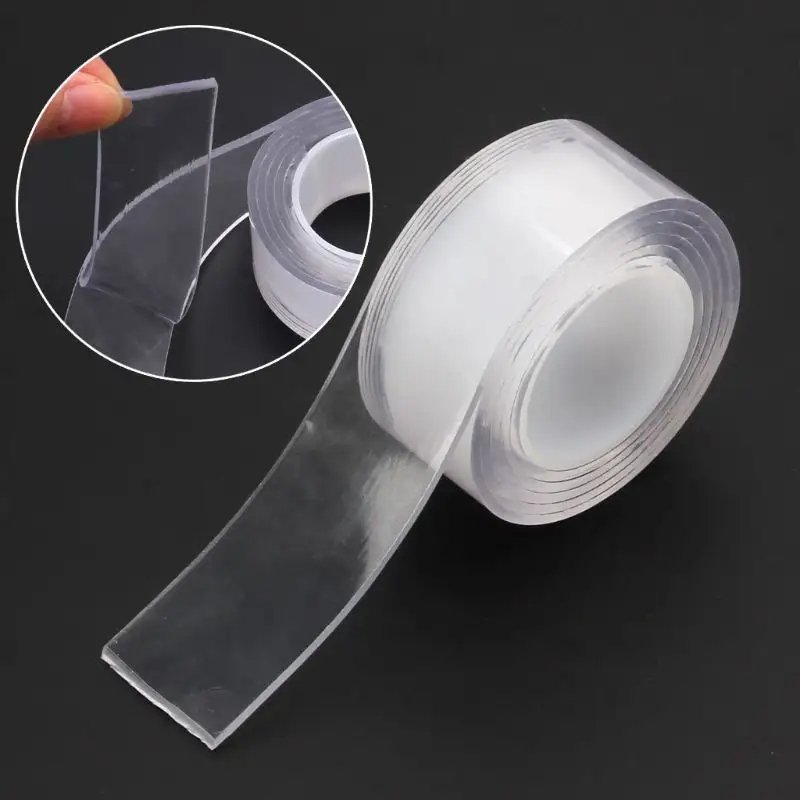Clear Sticky Tape Self Adhesive Heavy Duty Acrylic Nano Tape Reusable Double Sided Nano Tape Removable Sticky Strip