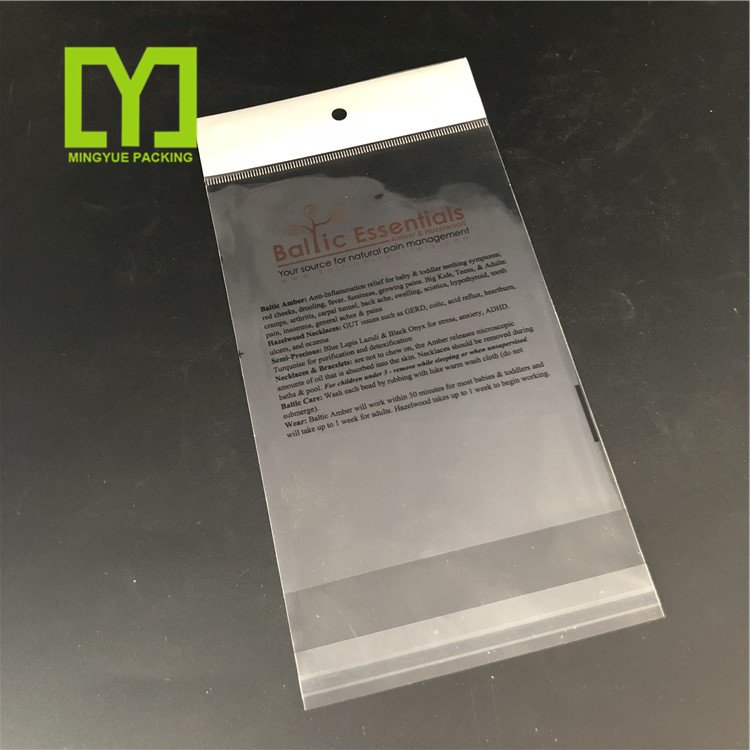Yiwu Custom Polypropylene BOpp Plastic Bag Header Printed Opp Poly Bag With Self Adhesive Flap Bag Header Cards Packaging
