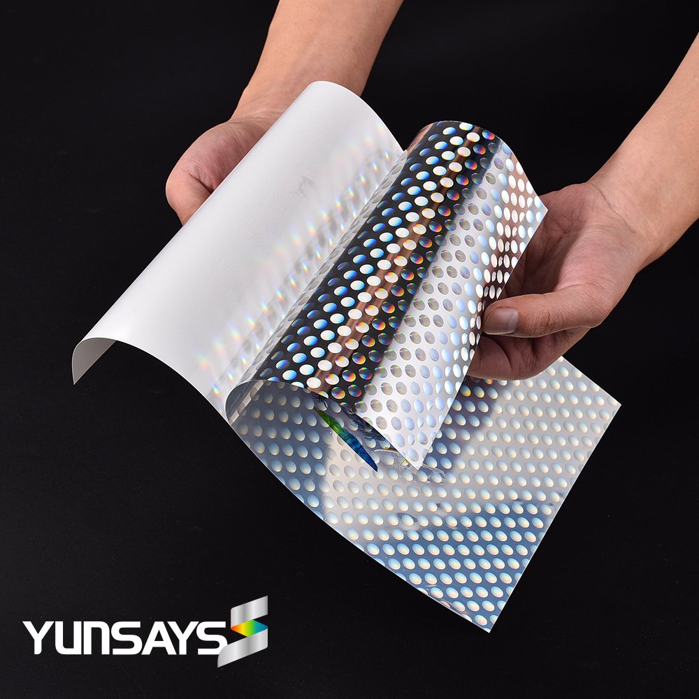 Custom Specifications Blank A3 A4 Size Holographic Sticker Sheet Rolls Self Adhesive Hologram Vinyl Sticker Paper