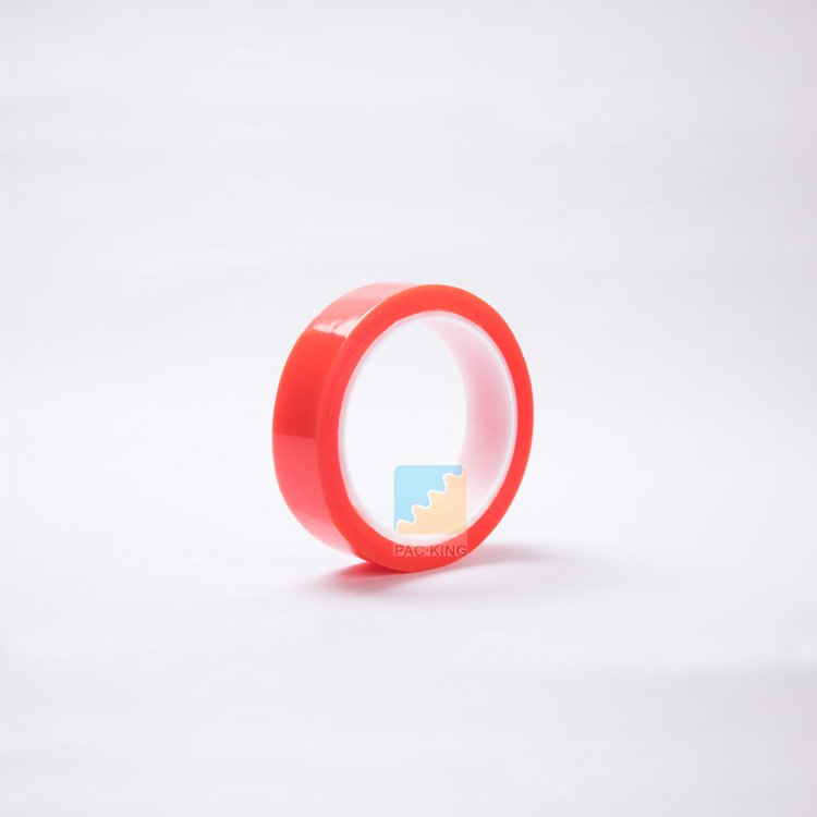 Factory Custom High Temperature Resistance Transparent Adhesive Red Film Double Sided PET Adhesive Tape Jumbo Roll