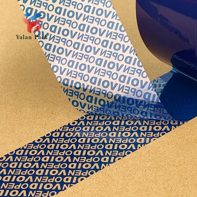 Customized Logo Printed Tamper Evident Security Packing Tape Factory Price Void Open Adhesive Plastic Film