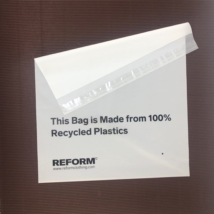 Custom Print LOGO ECO Frost HDPE Recycled Matt PVC Self Adhesive Bag Garment Tape Seal Poly CPE Resealable Plastic Polybag with