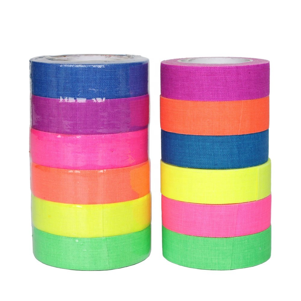 1- Recyclable Colorful UV Resistant Reflective in the Night Nylon Cloth Base Fluorescent Gaffer Self Adhesive Tape