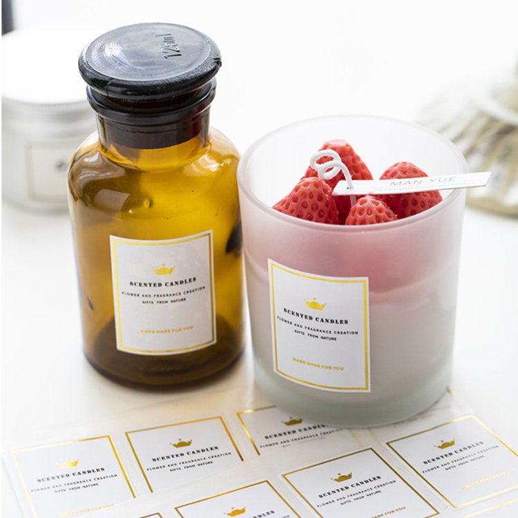Custom Printing Candle Label Sticker for Glass Bottles New Carton Waterproof Paper Vinyls Stickers Vinyl MC Adhesive Sticker