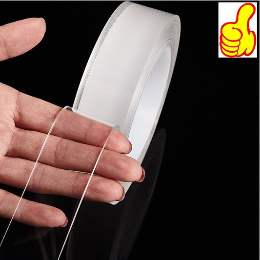 Clear Heavy Duty Adhesive Double Sided Heavy Duty Washable Sticky Strong Wall Tape Strips Acrylic Mounting NanoTape