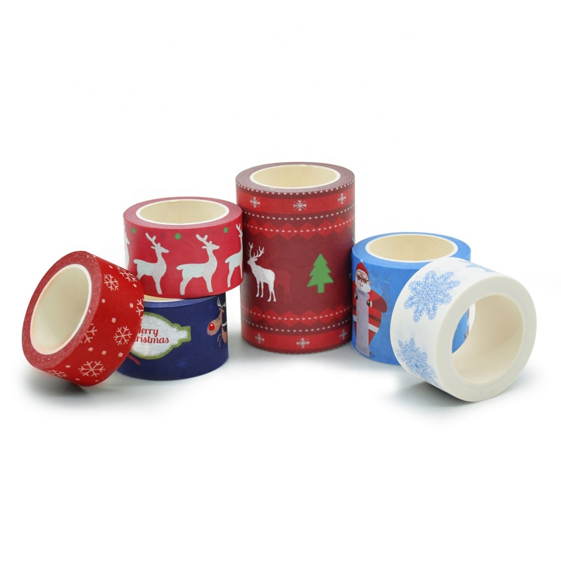 Custom Print Colored Decoration Adhesive Paper Christmas Washi Tape