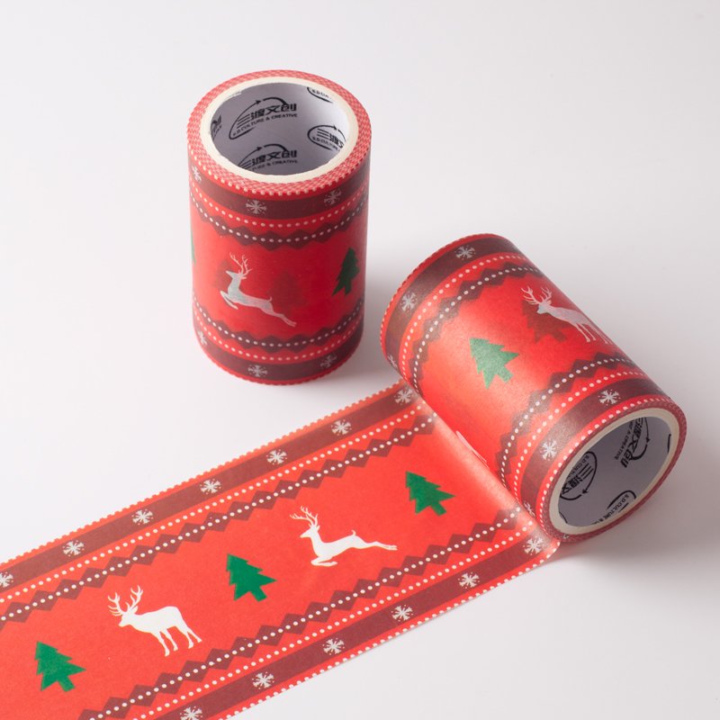 Custom Print Colored Decoration Adhesive Paper Christmas Washi Tape