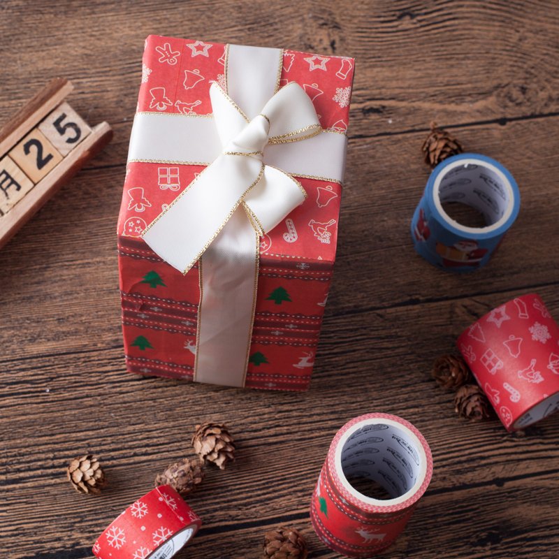Custom Print Colored Decoration Adhesive Paper Christmas Washi Tape