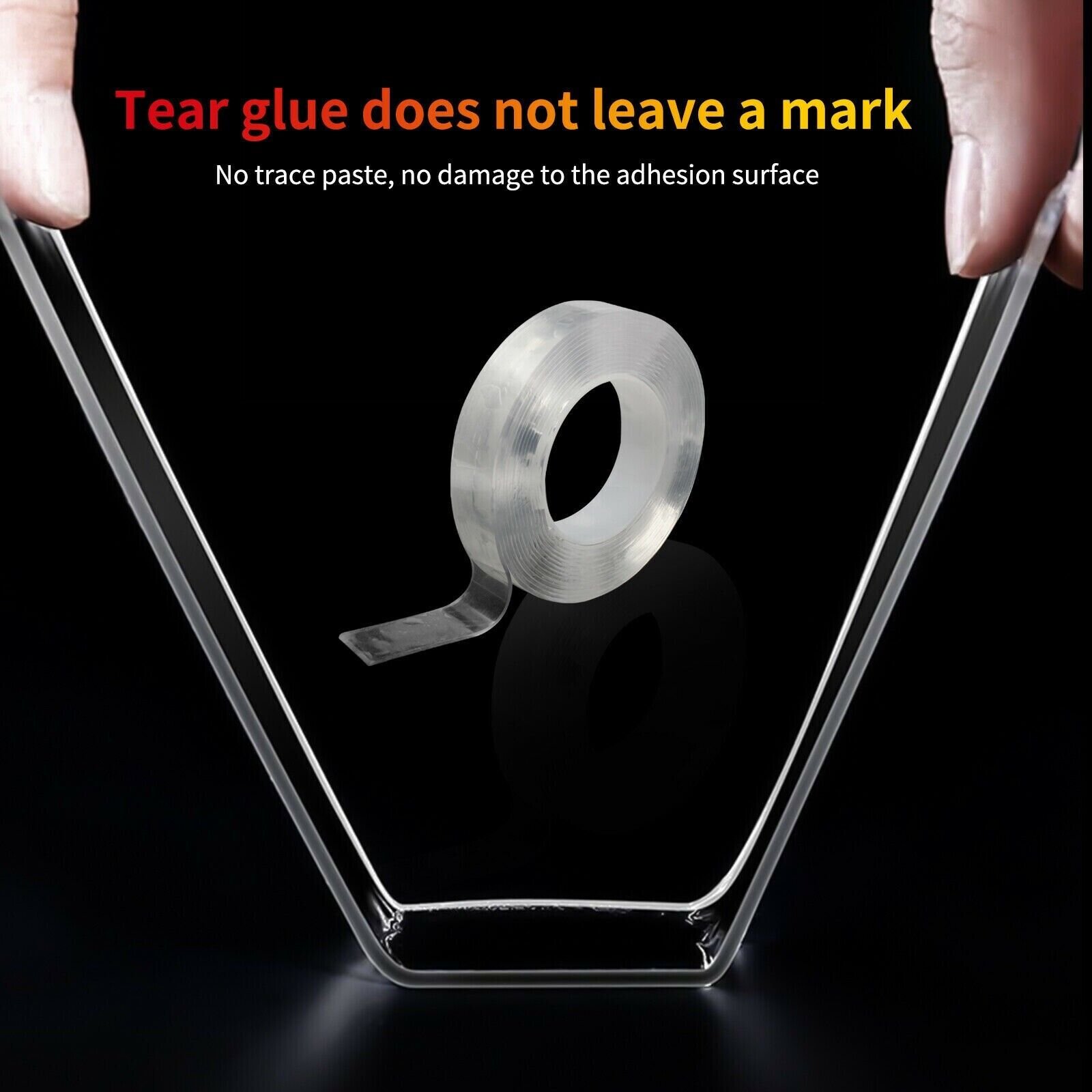 big sticker double-side adhesive silicone nano double sided tape transparent in roll multipurpose removable adhe