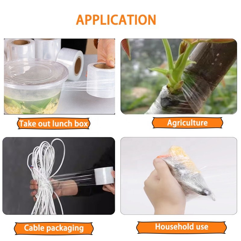 Hand Use Clear 20 mic Shrink Wrap Roll Mini Packing Self Adhesive Stretch Cling Film