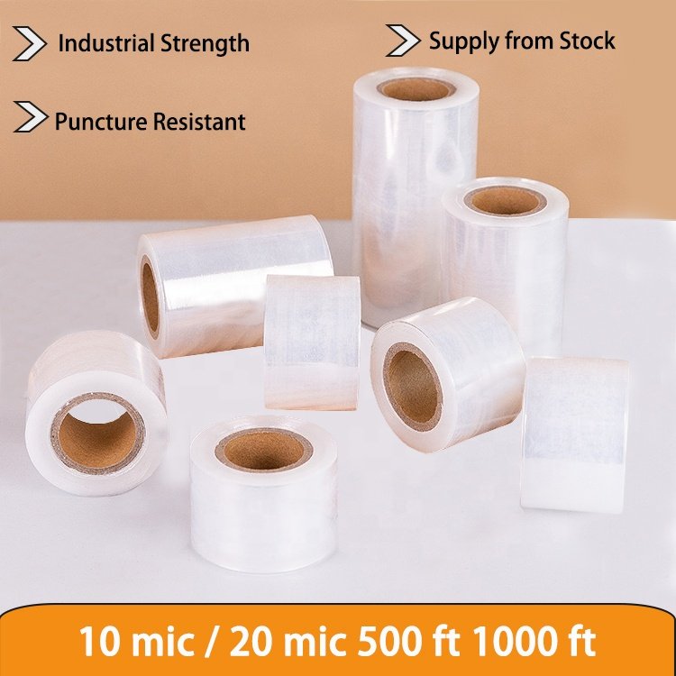 Hand Use Clear 20 mic Shrink Wrap Roll Mini Packing Self Adhesive Stretch Cling Film