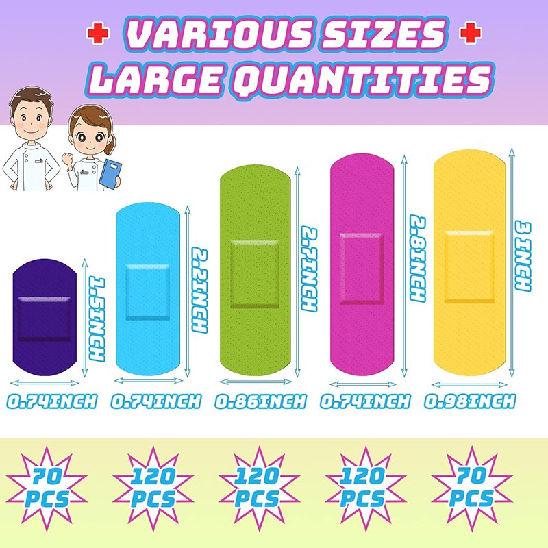 Adhesive Flexible Kids Breathable Band Aids Cute Colored Bandages Waterproof Elastic Colorful Bandages