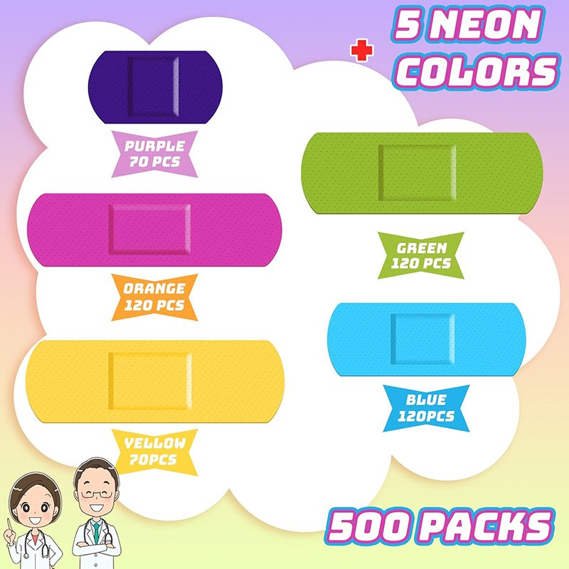 Adhesive Flexible Kids Breathable Band Aids Cute Colored Bandages Waterproof Elastic Colorful Bandages